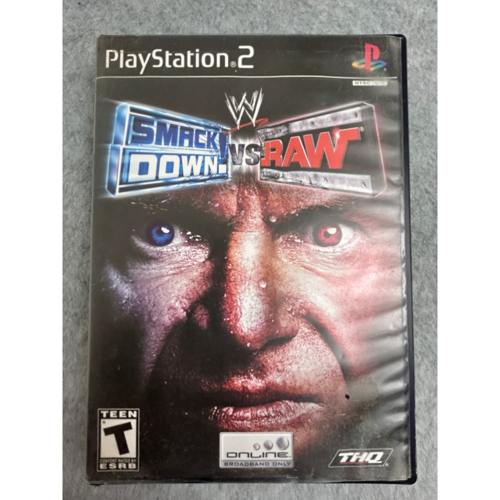 WWE SmackDown vs RAW PS2 PlayStation 2 Case and Manual Only THQ Wrestling